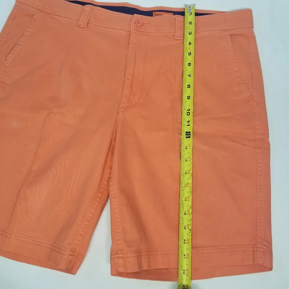 St John's Bay Men Shorts Size 42 Coral Glow Comfort Stretch Flat FrontZipper Fly